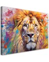 Stylish paintings for the living room - Lion Abstraction Watercolour AI | FEEBY