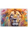 Stylish paintings for the living room - Lion Abstraction Watercolour AI | FEEBY