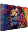Exclusive wall art paintings - Neon Lion Africa AI | FEEBY