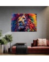 Exclusive wall art paintings - Neon Lion Africa AI | FEEBY