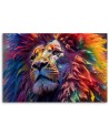 Exclusive wall art paintings - Neon Lion Africa AI | FEEBY