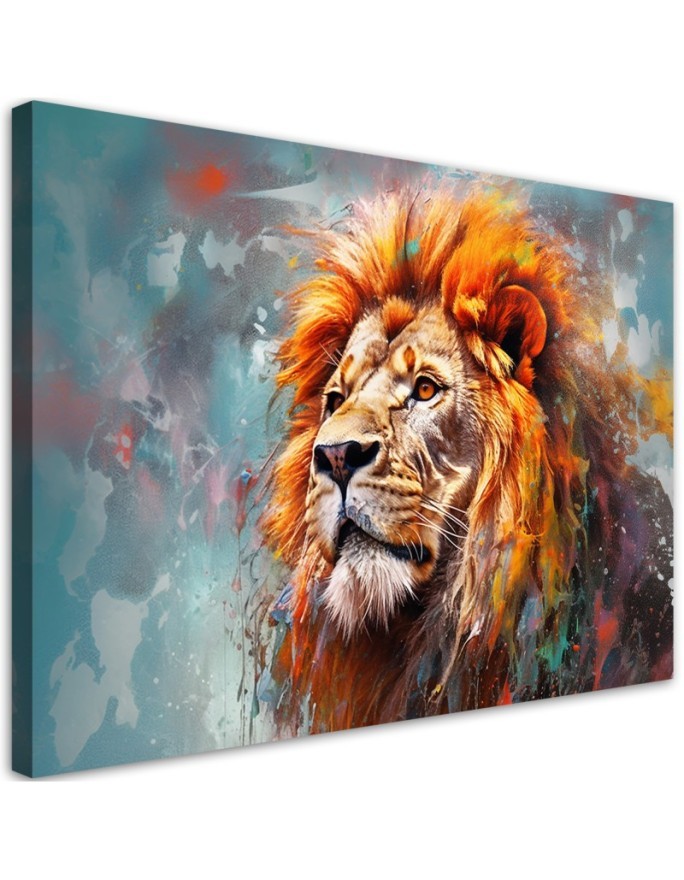 Wall paintings for living room - Animal Lion Abstraction | FEEBY