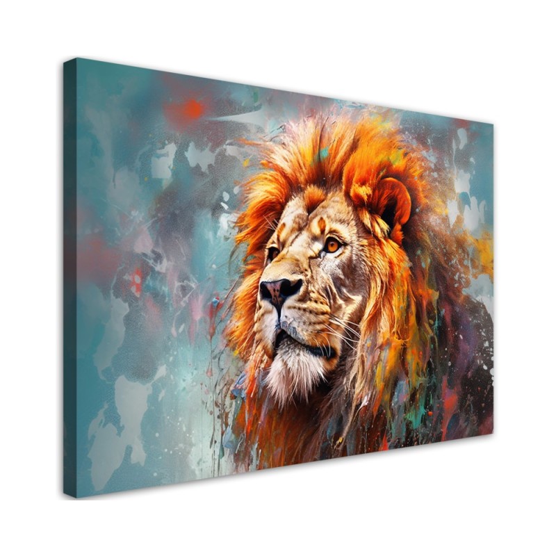 Wall paintings for living room - Animal Lion Abstraction | FEEBY