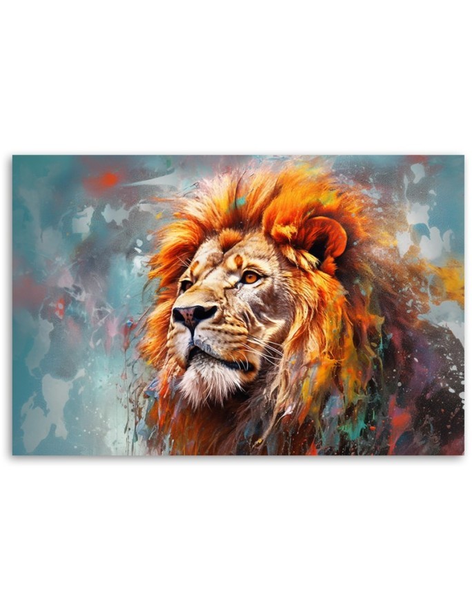 Wall paintings for living room - Animal Lion Abstraction | FEEBY