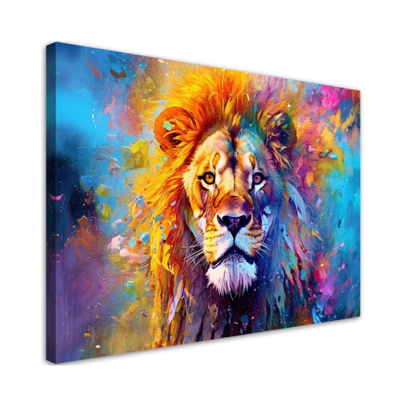 Stylish AI paintings for wall - Colourful Lion Abstraction | FEEBY