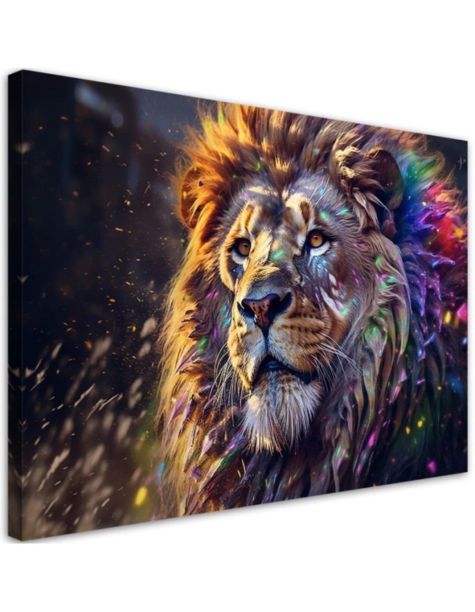 Fashionable AI Canvas paintings for bedroom AI - Lion Animal Abstraction | FEEBY