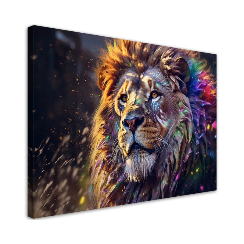 Fashionable AI Canvas paintings for bedroom AI - Lion Animal Abstraction | FEEBY