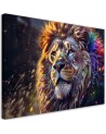 Fashionable AI Canvas paintings for bedroom AI - Lion Animal Abstraction | FEEBY