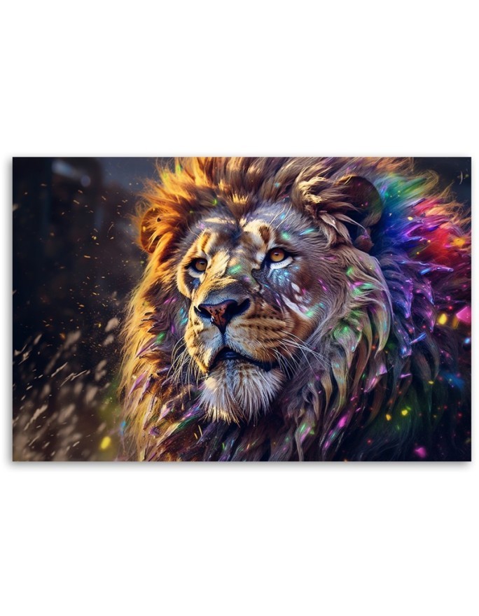 Fashionable AI Canvas paintings for bedroom AI - Lion Animal Abstraction | FEEBY