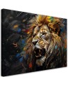 Unique wall art paintings AI - Lion on a dark background | FEEBY