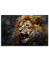 Unique wall art paintings AI - Lion on a dark background | FEEBY
