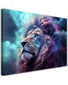 AI wall art paintings for living room - Lion Animal Abstraction Blue | FEEBY