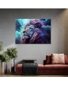 AI wall art paintings for living room - Lion Animal Abstraction Blue | FEEBY