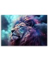AI wall art paintings for living room - Lion Animal Abstraction Blue | FEEBY