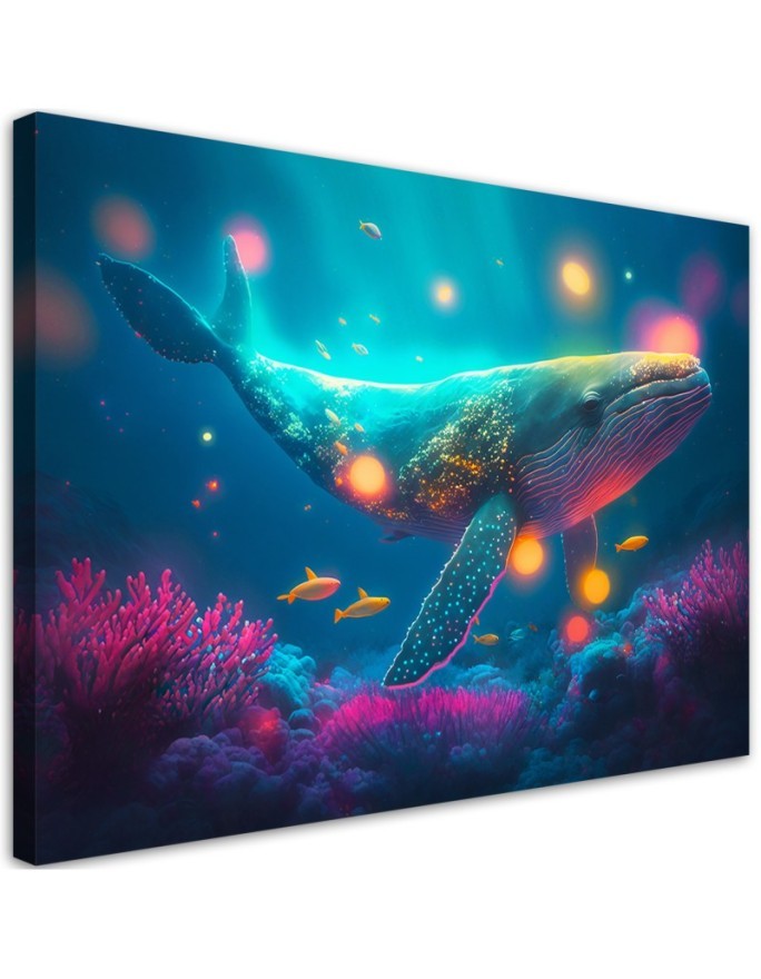 AI Canvas paintings for wall - Magic whale | FEEBY