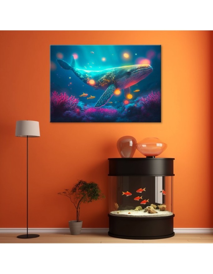 AI Canvas paintings for wall - Magic whale | FEEBY