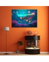 AI Canvas paintings for wall - Magic whale | FEEBY