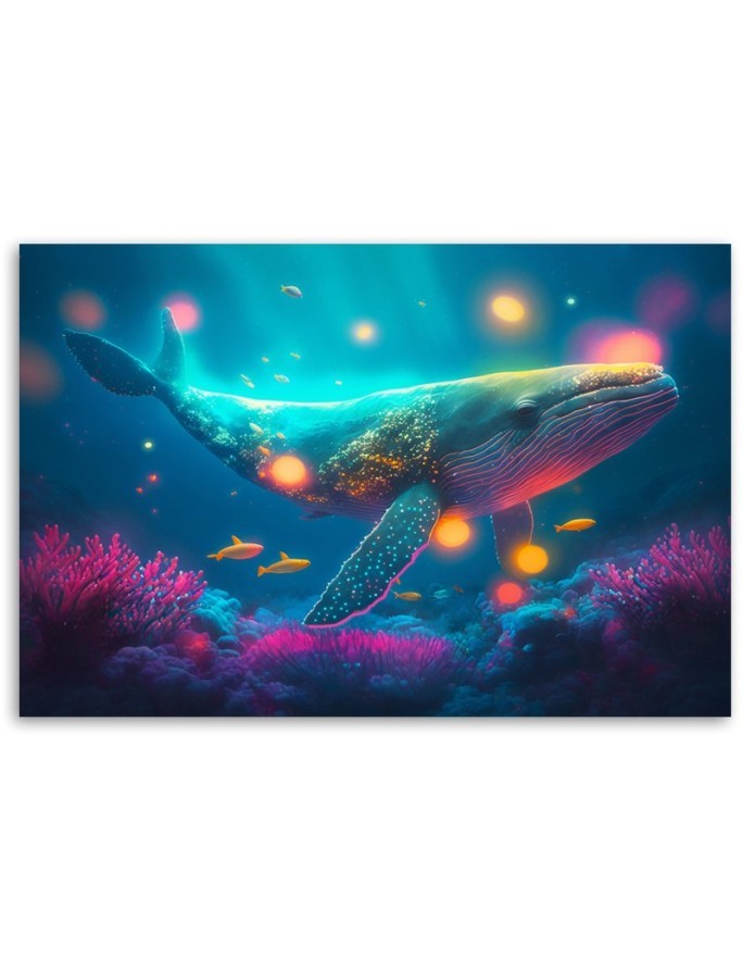 AI Canvas paintings for wall - Magic whale | FEEBY