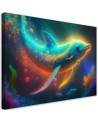 AI Canvas paintings for children's room - Dolphin neon abstract | FEEBY