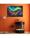 AI Canvas paintings for children's room - Dolphin neon abstract | FEEBY