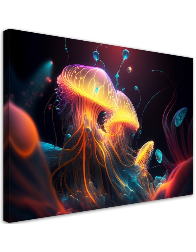 AI Prints on canvas - Colourful marine abstraction | FEEBY