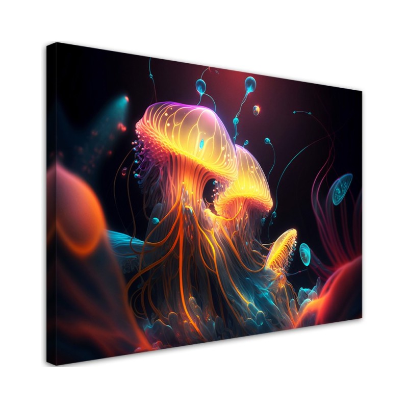 AI Prints on canvas - Colourful marine abstraction | FEEBY