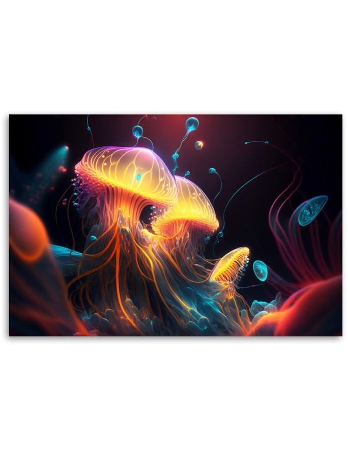 AI Prints on canvas - Colourful marine abstraction | FEEBY