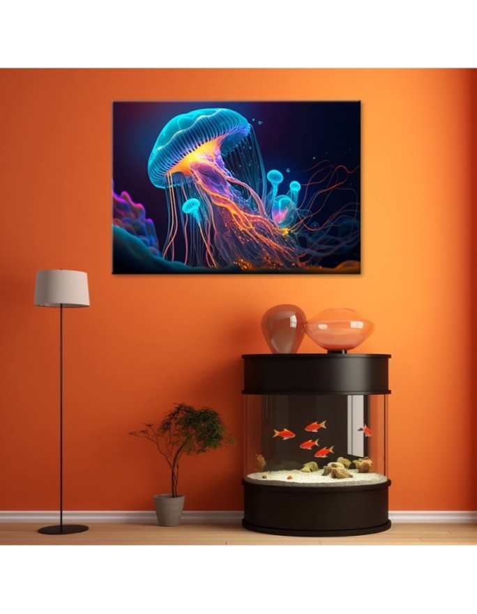 AI Canvas painting for children's room - Vibrant colours underwater | FEEBY