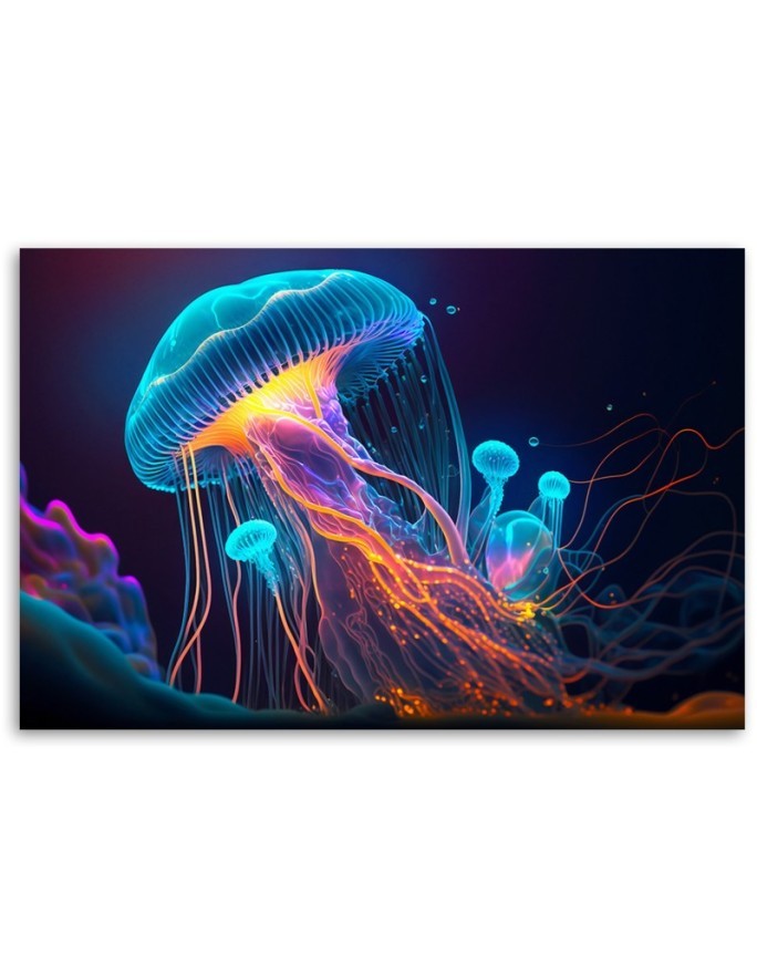 AI Canvas painting for children's room - Vibrant colours underwater | FEEBY