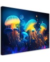 AI Canvas print Canvas prints for children's room - Neon sea abstraction | FEEBY