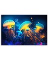 AI Canvas print Canvas prints for children's room - Neon sea abstraction | FEEBY