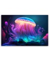 The most fashionable AI Canvas prints - Neon jellyfish | FEEBY