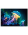 Modern AI Canvas paintings for children's room - Neon jellyfish underwater | FEEBY