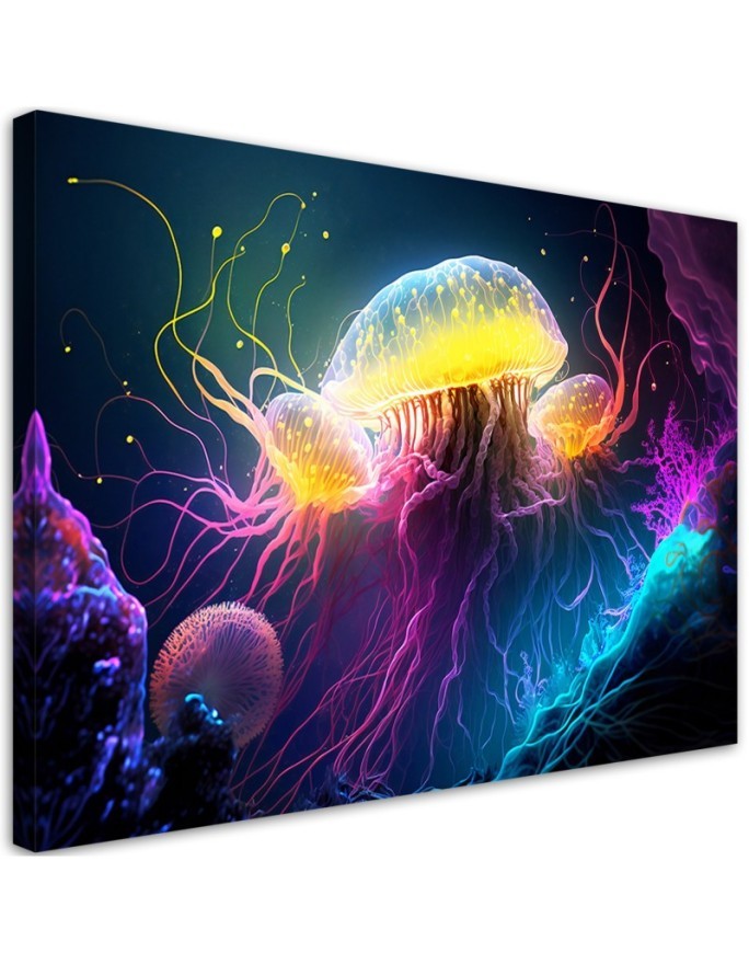 AI modern Canvas paintings for children - Jellyfish underwater | FEEBY