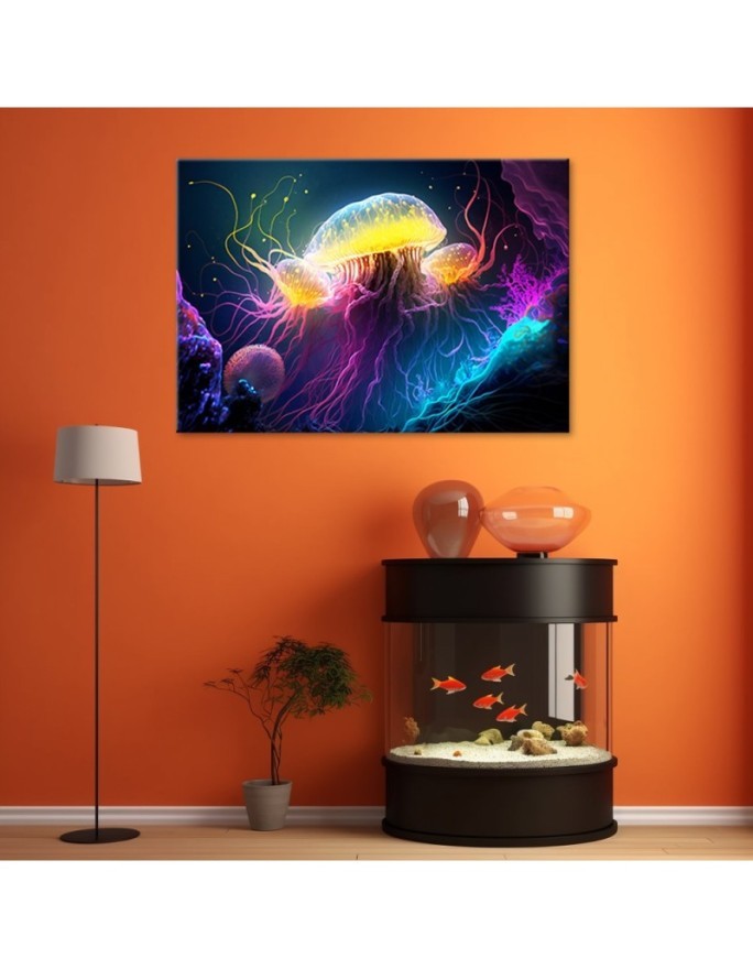 AI modern Canvas paintings for children - Jellyfish underwater | FEEBY