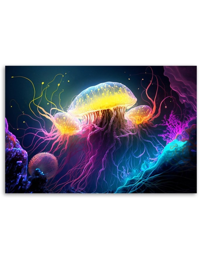 AI modern Canvas paintings for children - Jellyfish underwater | FEEBY