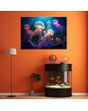 AI Canvas prints for kids - Jellyfish Neon Abstraction | FEEBY