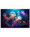 AI Canvas prints for kids - Jellyfish Neon Abstraction | FEEBY