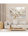 Living room wall paintings AI - Golden cherry blossom tree | FEEBY