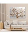 Living room wall paintings 3D - Golden glamour tree in bloom | FEEBY