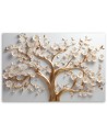 Living room wall paintings 3D - Golden glamour tree in bloom | FEEBY