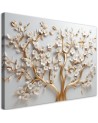 Bedroom wall painting - Golden magnolia flower glamour 3D | FEEBY