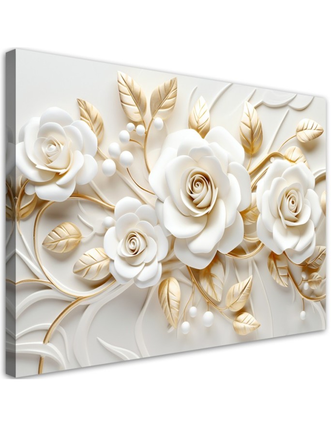 Canvas print White golden...