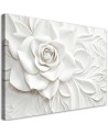 Wall painting for office - White blooming rose flower 3D | FEEBY