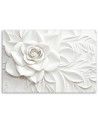 Wall painting for office - White blooming rose flower 3D | FEEBY