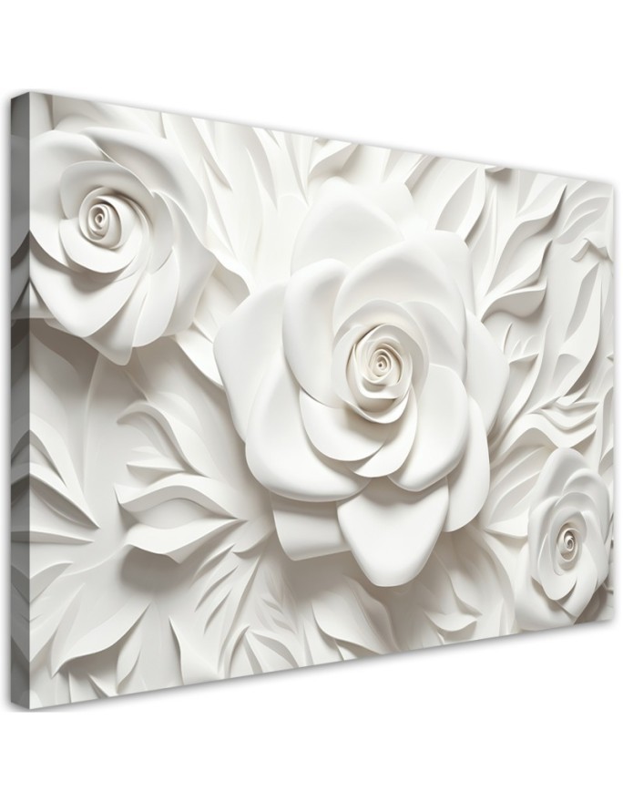 Wall painting for spa - White rose flower 3D | FEEBY