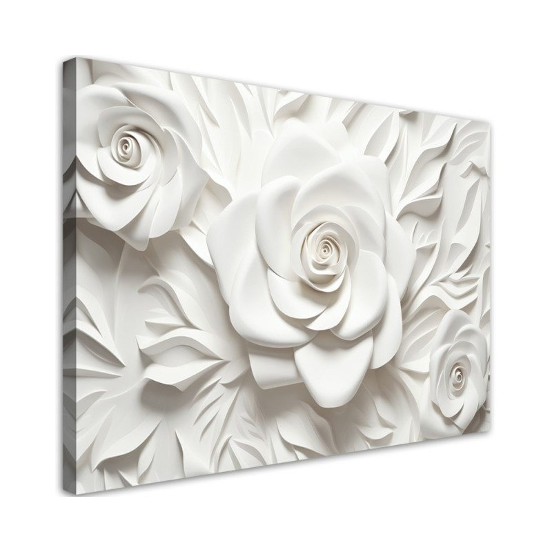Wall painting for spa - White rose flower 3D | FEEBY