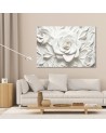 Wall painting for spa - White rose flower 3D | FEEBY