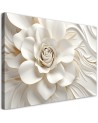 Modern canvas print for living room - White flower 3D | FEEBY