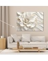 Modern canvas print for living room - White flower 3D | FEEBY